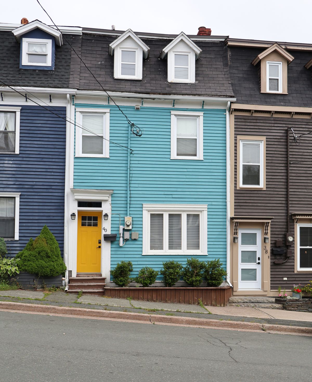 Colourful Jellybean Row houses on the St. John's, Newfoundland waterfront